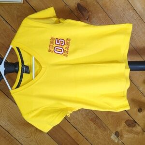 Fubu large yellow T-shirt crop top ladies
